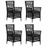 5 Piece Garden Dining Set Black