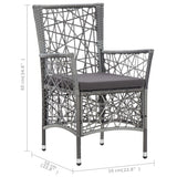 5 Piece Garden Dining Set Grey - Extra Image