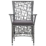 5 Piece Garden Dining Set Grey - Top-Down View