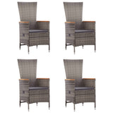 5 Piece Garden Dining Set Grey - Front View