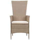 5 Piece Garden Dining Set Beige - Top-Down View
