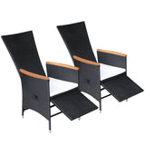 5 Piece Garden Dining Set Black - 45-Degree Angle