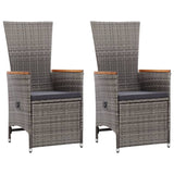 5 Piece Garden Dining Set Grey - Front View
