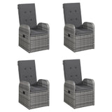 5 Piece Garden Dining Set Grey - Front View