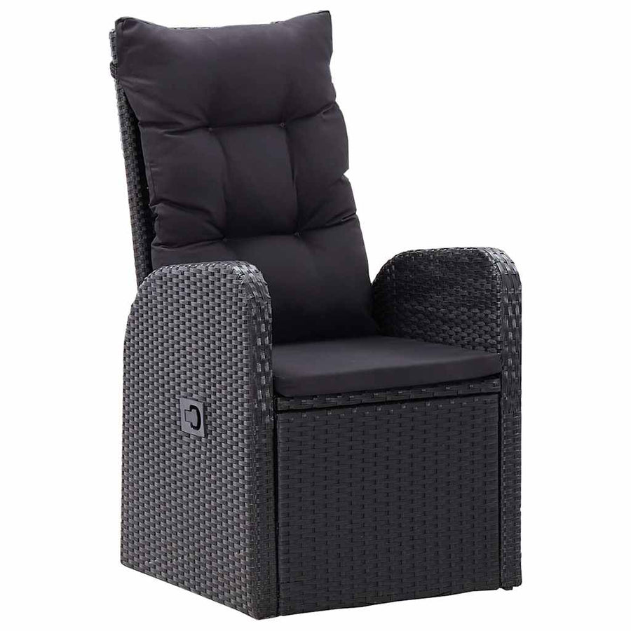 5 Piece Garden Dining Set Black