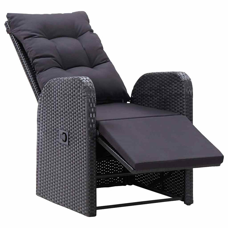 5 Piece Garden Dining Set Black