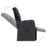 5 Piece Garden Dining Set Black - Close-Up Angle