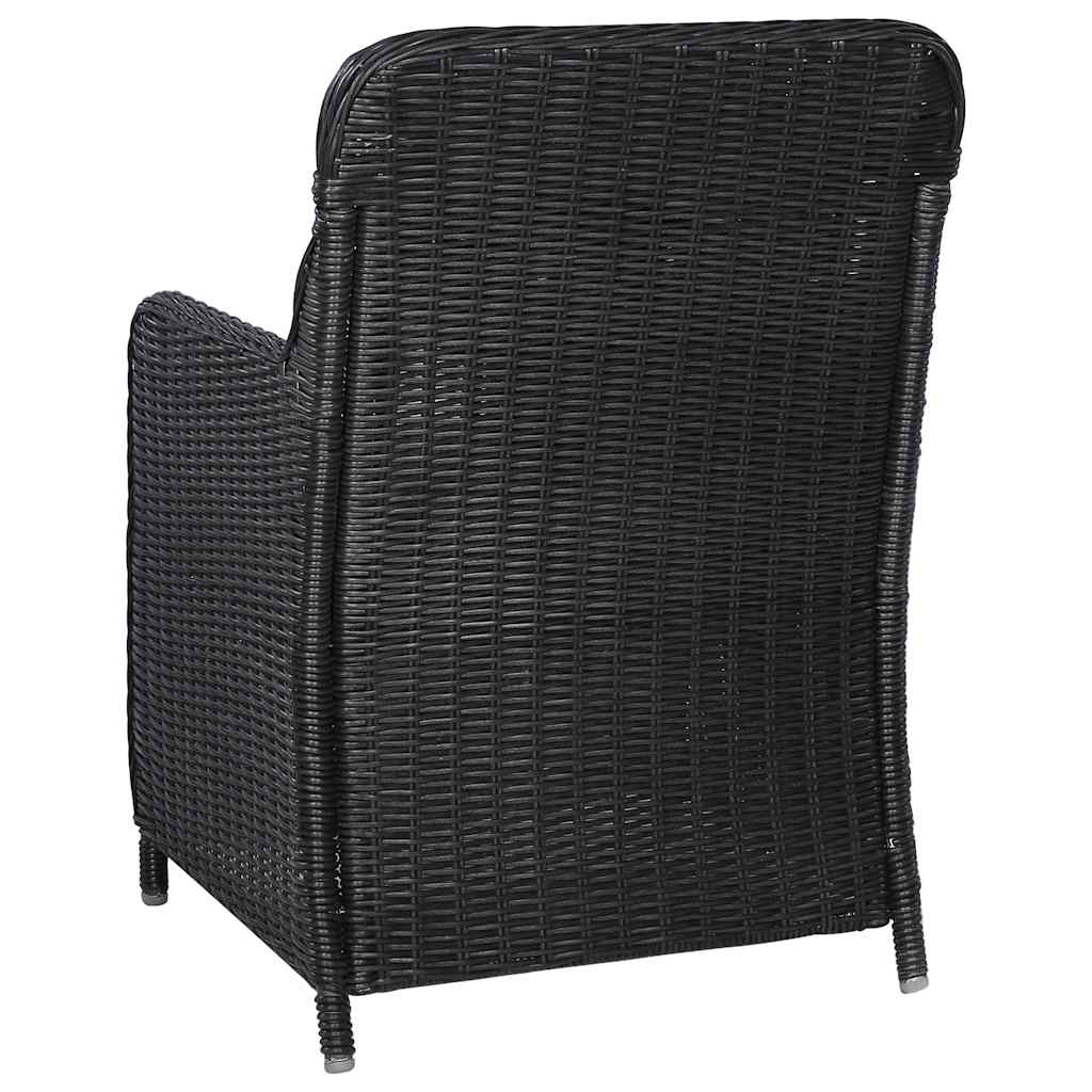 5 Piece Garden Dining Set Black
