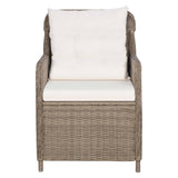 5 Piece Garden Dining Set Brown - Top-Down View
