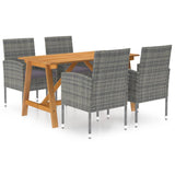5 Piece Garden Dining Set Grey