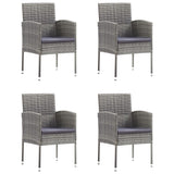5 Piece Garden Dining Set Grey - Front View