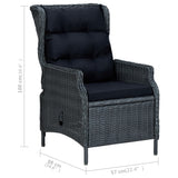 5 Piece Garden Dining Set Dark Grey - Extra Image