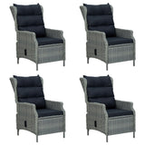 5 Piece Garden Dining Set Light Grey