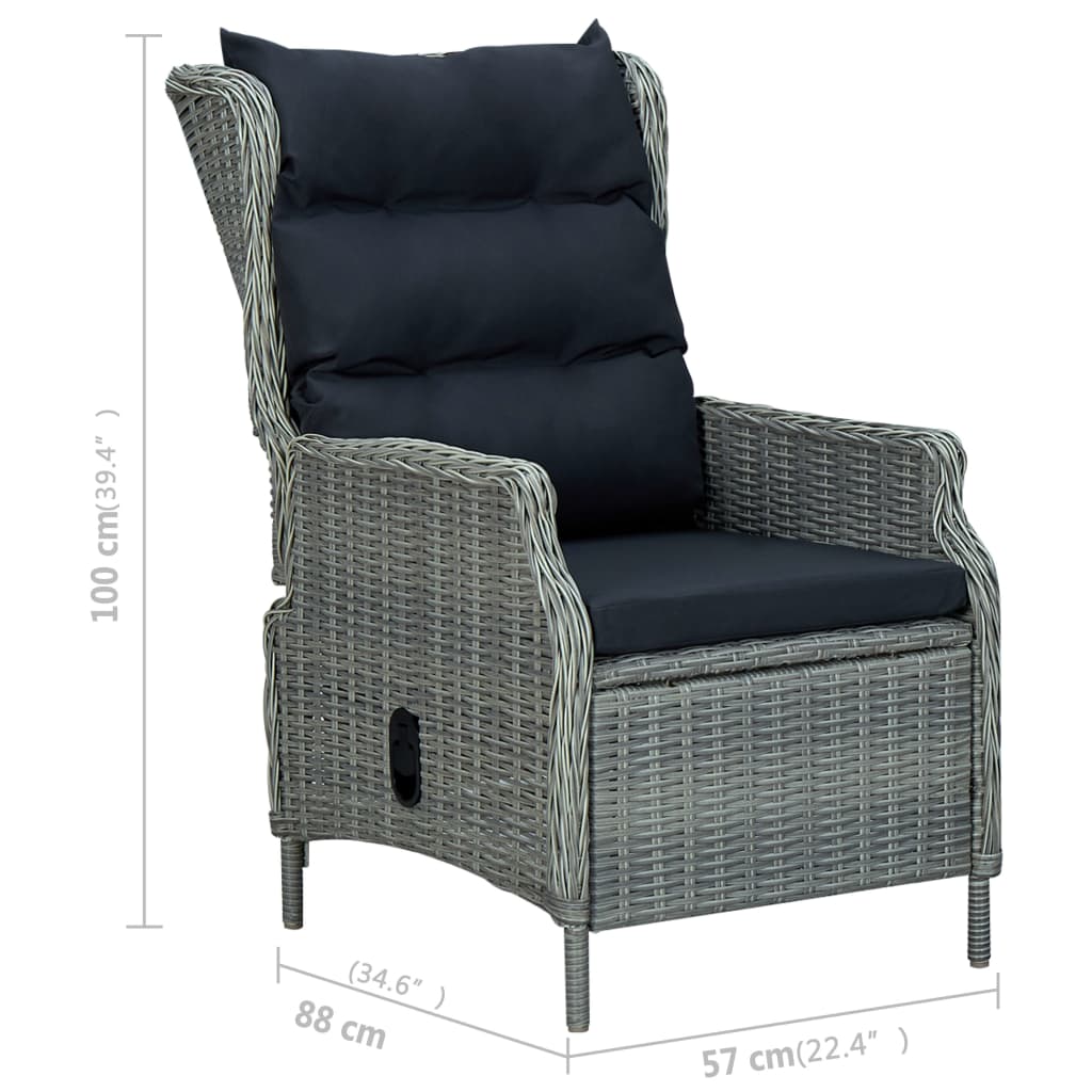 5 Piece Garden Dining Set Light Grey