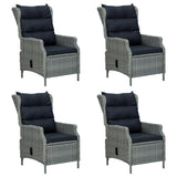 7 Piece Garden Dining Set Light Grey - 45-Degree Angle