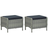 7 Piece Garden Dining Set Light Grey - Low Angle