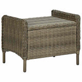 7 Piece Garden Dining Set Brown