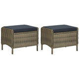 7 Piece Garden Dining Set Brown - Close-Up Angle