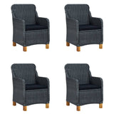 5 Piece Garden Dining Set Dark Grey - Front View