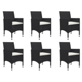 7 Piece Garden Dining Set Black - Close-Up Angle