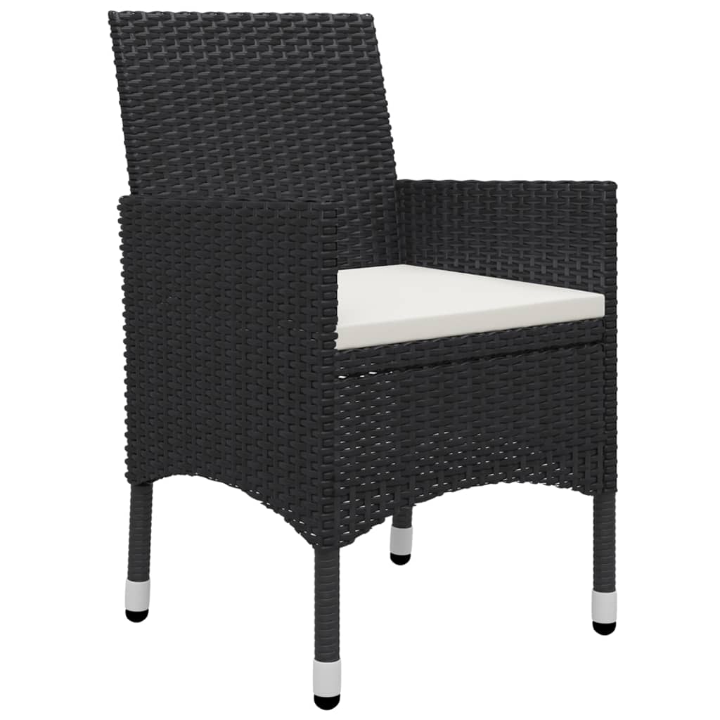 7 Piece Garden Dining Set Black