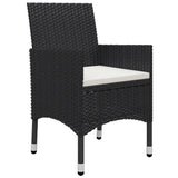 7 Piece Garden Dining Set Black