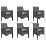 7 Piece Garden Dining Set Grey