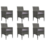 7 Piece Garden Dining Set Grey - Close-Up Angle