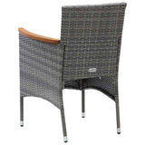 7 Piece Garden Dining Set Grey