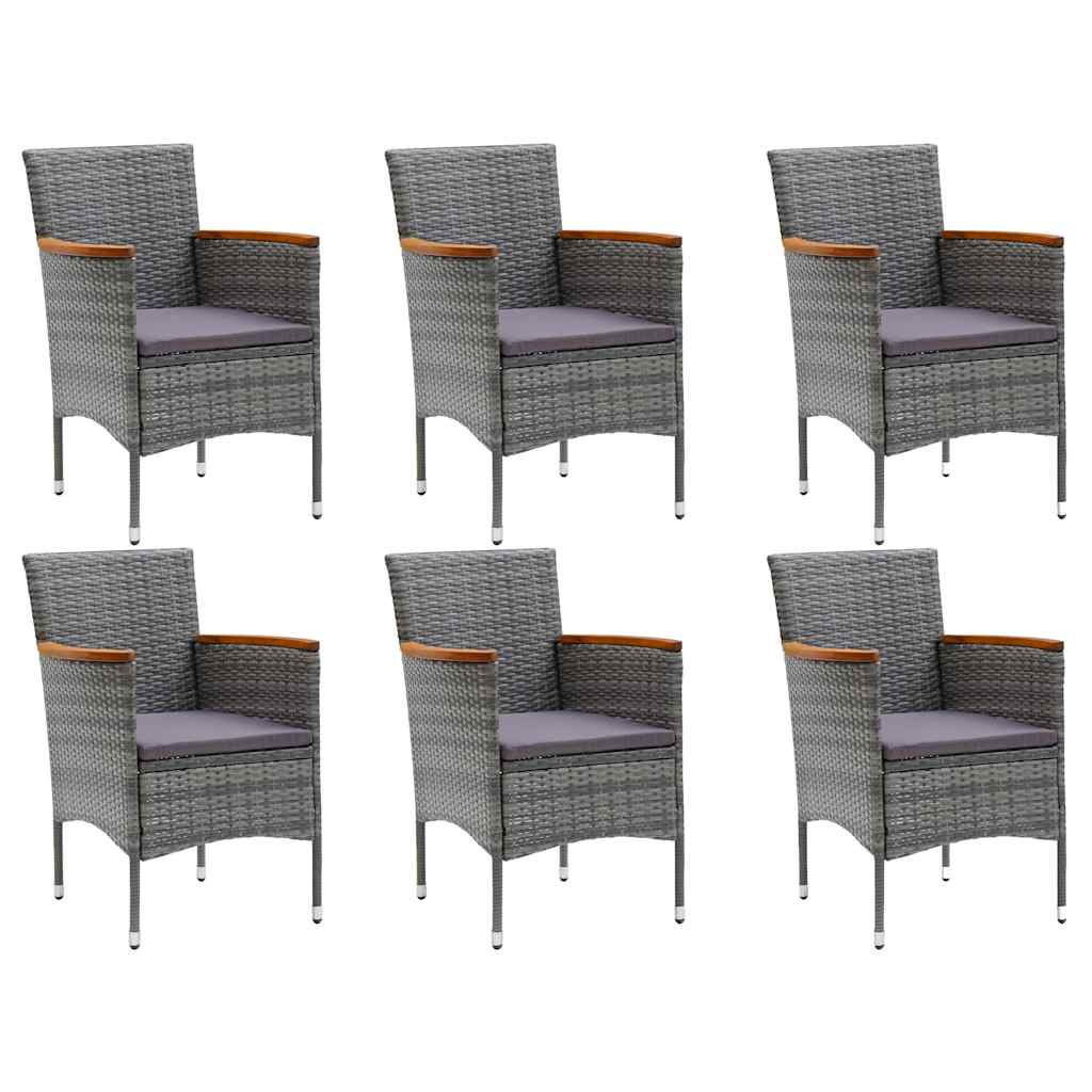 7 Piece Garden Dining Set Grey