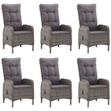 7 Piece Garden Dining Set Grey