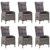 7 Piece Garden Dining Set Grey - Close-Up Angle