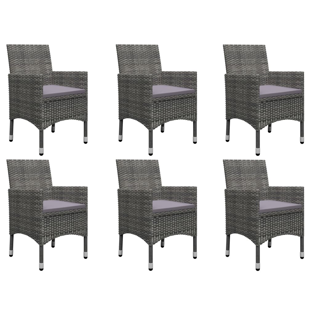 9 Piece Garden Dining Set Grey