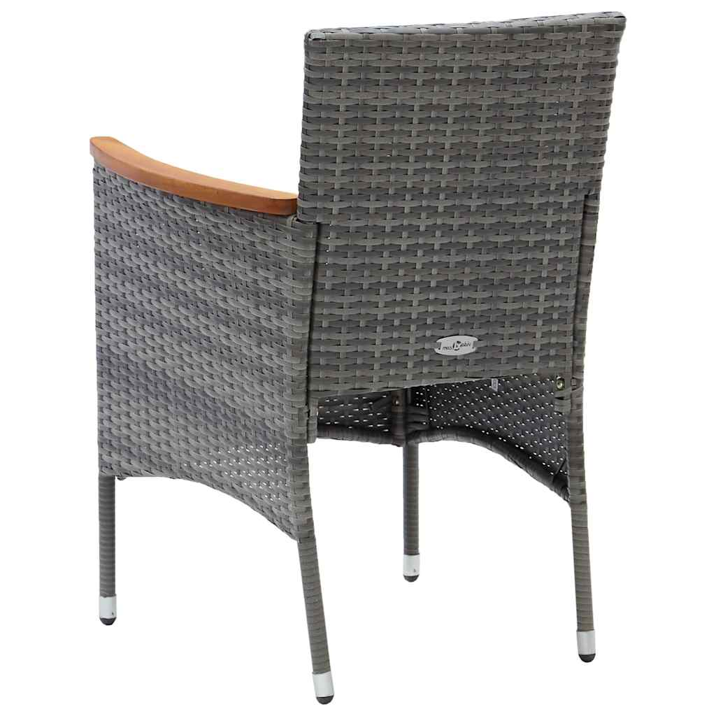 9 Piece Garden Dining Set Grey