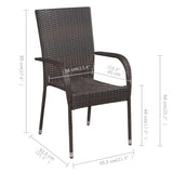 7 Piece Garden Dining Set Brown - Extra Image