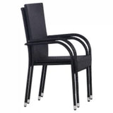 7 Piece Garden Dining Set Black