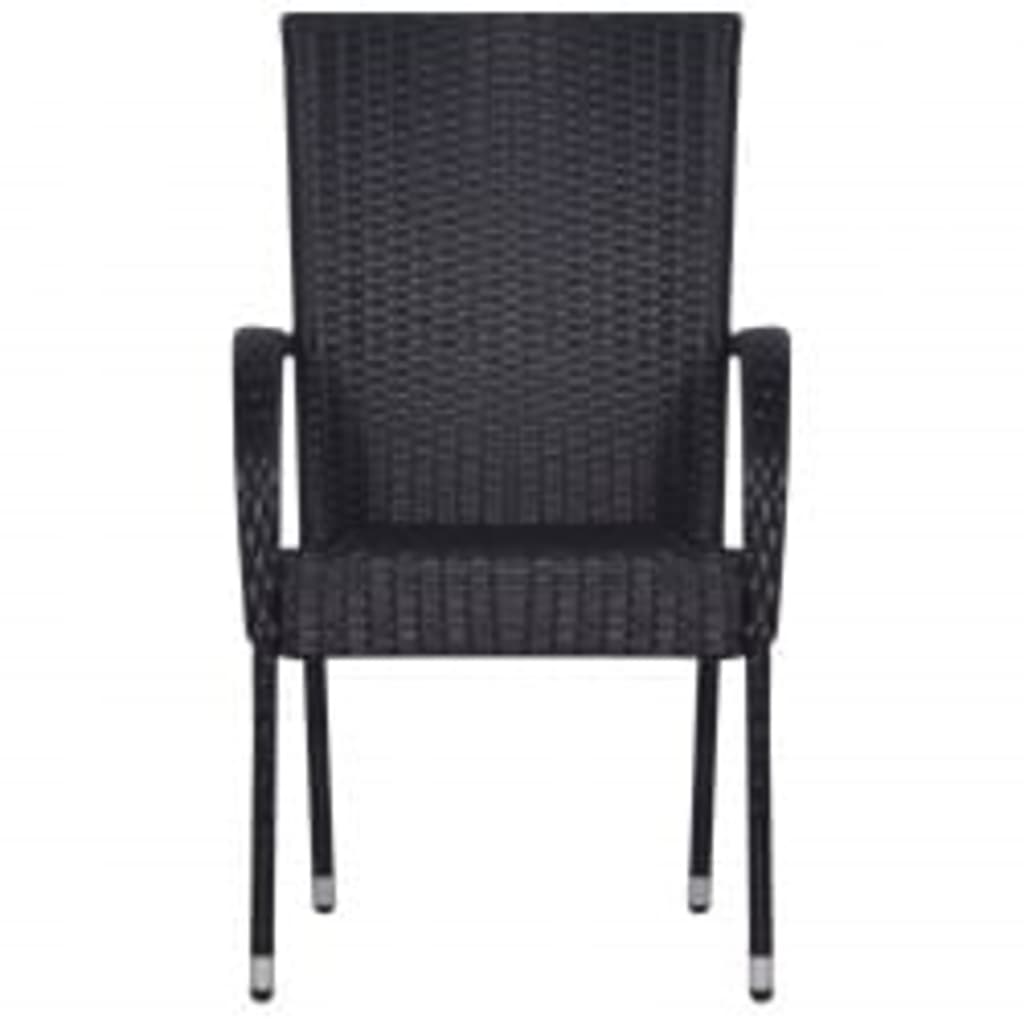 7 Piece Garden Dining Set Black