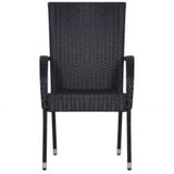 7 Piece Garden Dining Set Black - Extra Image