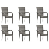 7 Piece Garden Dining Set Grey - 45-Degree Angle