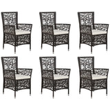 7 Piece Garden Dining Set Brown
