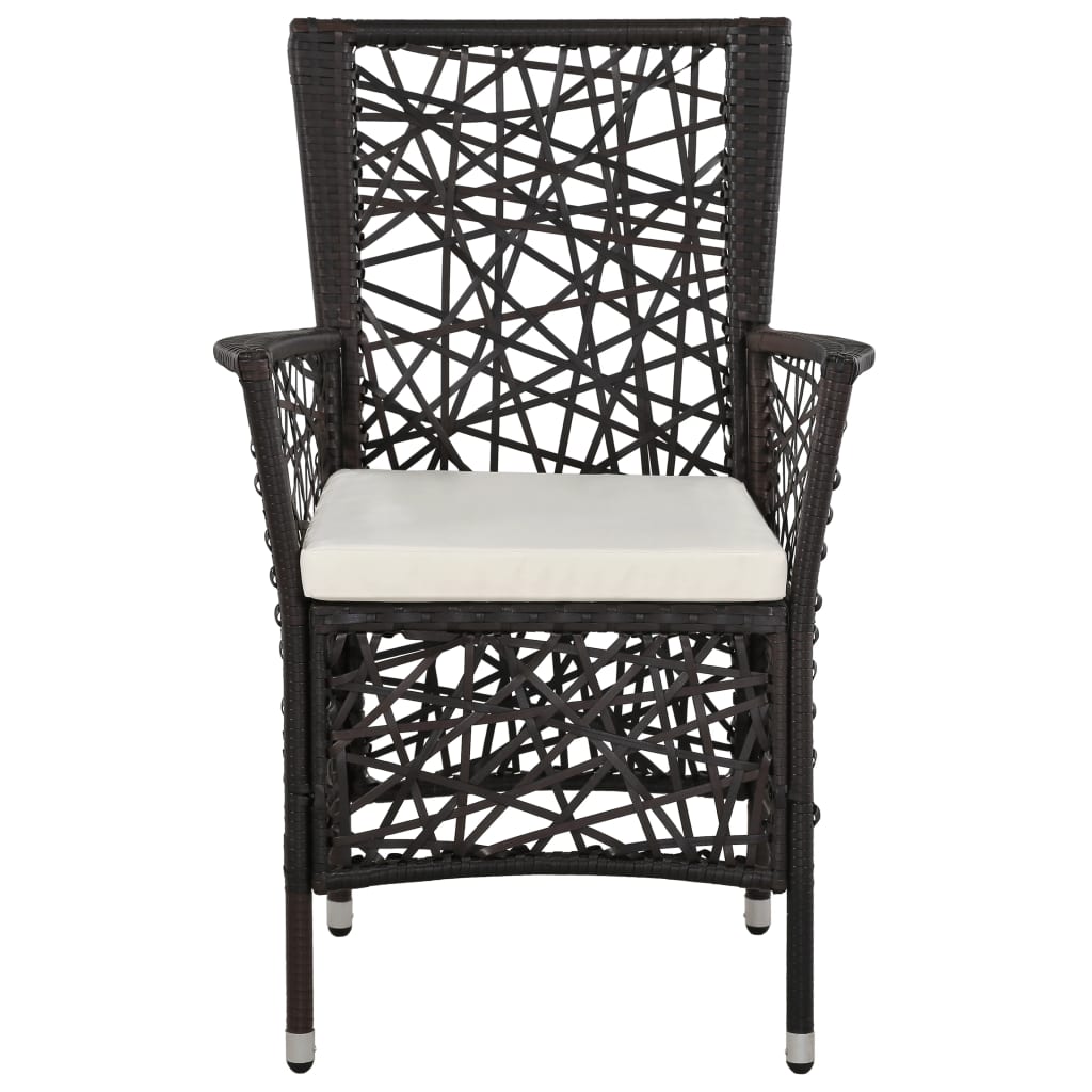7 Piece Garden Dining Set Brown