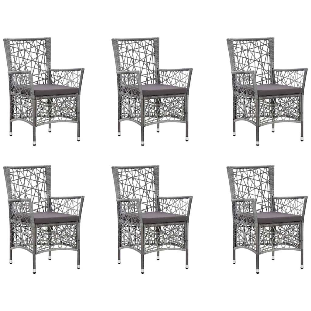 7 Piece Garden Dining Set Grey