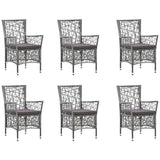 7 Piece Garden Dining Set Grey - Rear View
