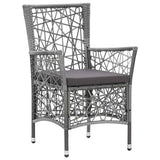 7 Piece Garden Dining Set Grey
