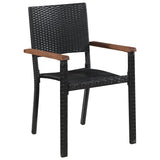 7 Piece Garden Dining Set Black - Low Angle