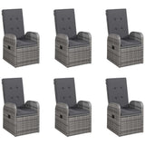 7 Piece Garden Dining Set Grey