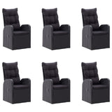 7 Piece Garden Dining Set Black - Rear View