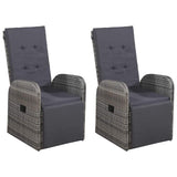 7 Piece Garden Dining Set Grey