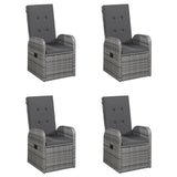 7 Piece Garden Dining Set Grey