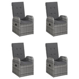 7 Piece Garden Dining Set Grey - 45-Degree Angle